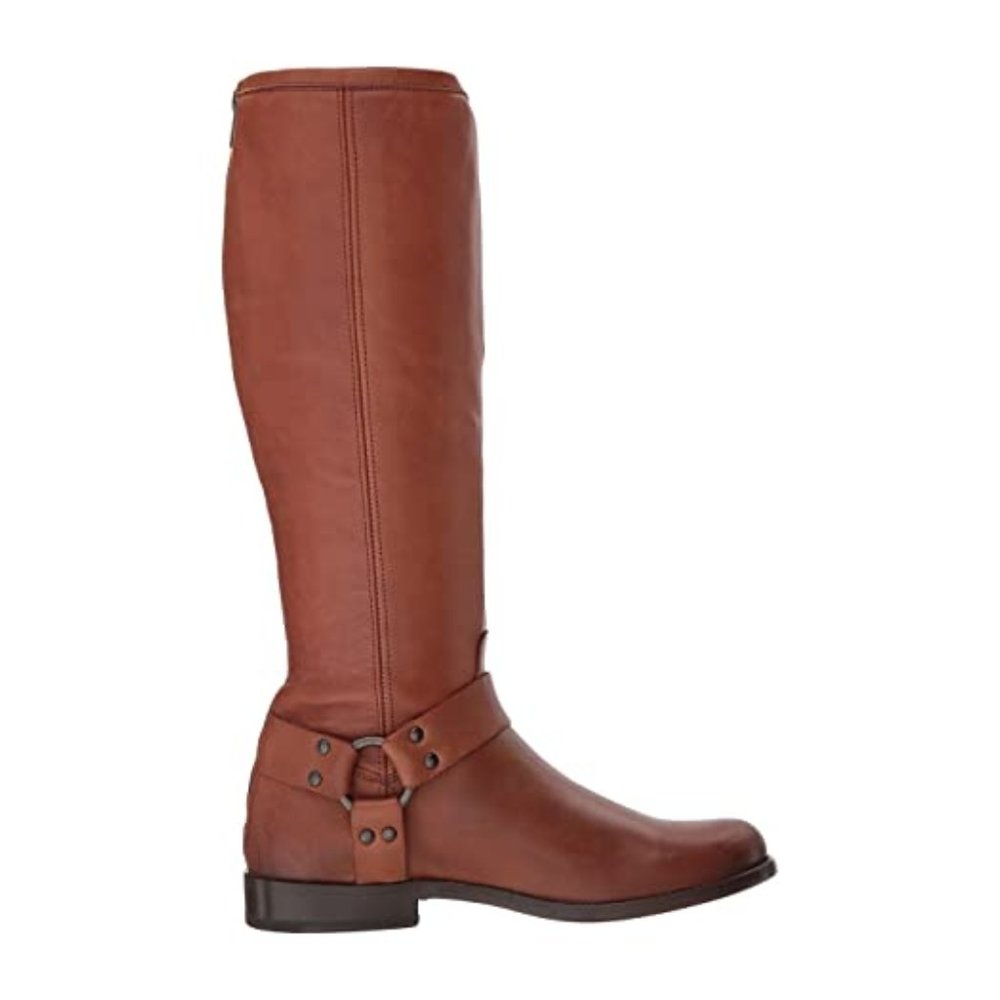 Frye Wide-Calf Phillip Harness Tall Cognac